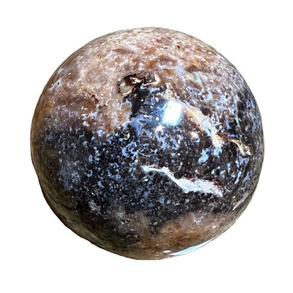 Sphere Agatized Petrified Dinosaur Bone Lapidary Polished 212 grams 2.25" D - Picture 5 of 9